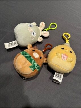 Set of 3- Squishmallow 3” Plush Toy Key Chains